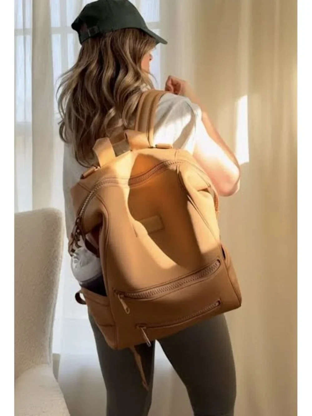 Dagne Dover Indi Large Diaper Bag Backpack in Camel